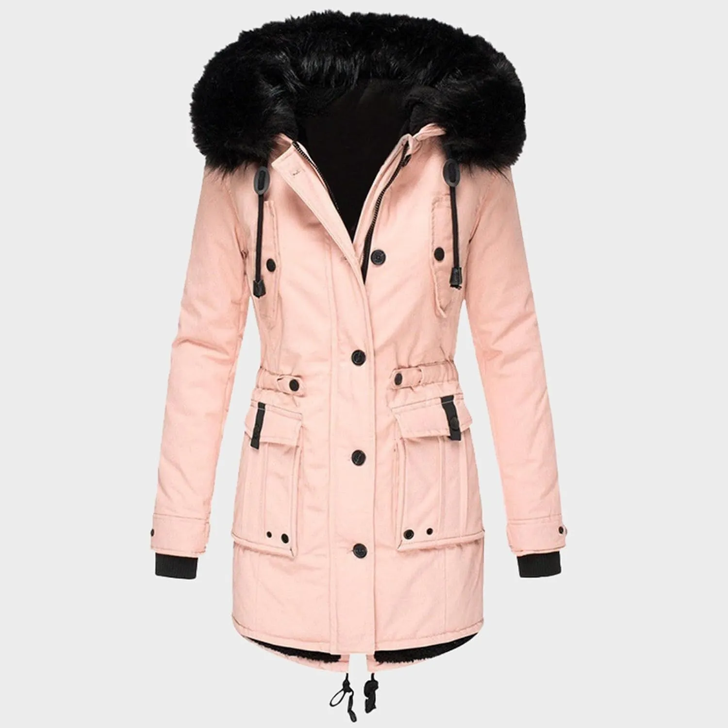 Padded for Women Coat Outerwear Quilted Jackets Oversized Padded Jacket Fur Collar Cozy Windbreaker Sweater Hoodies