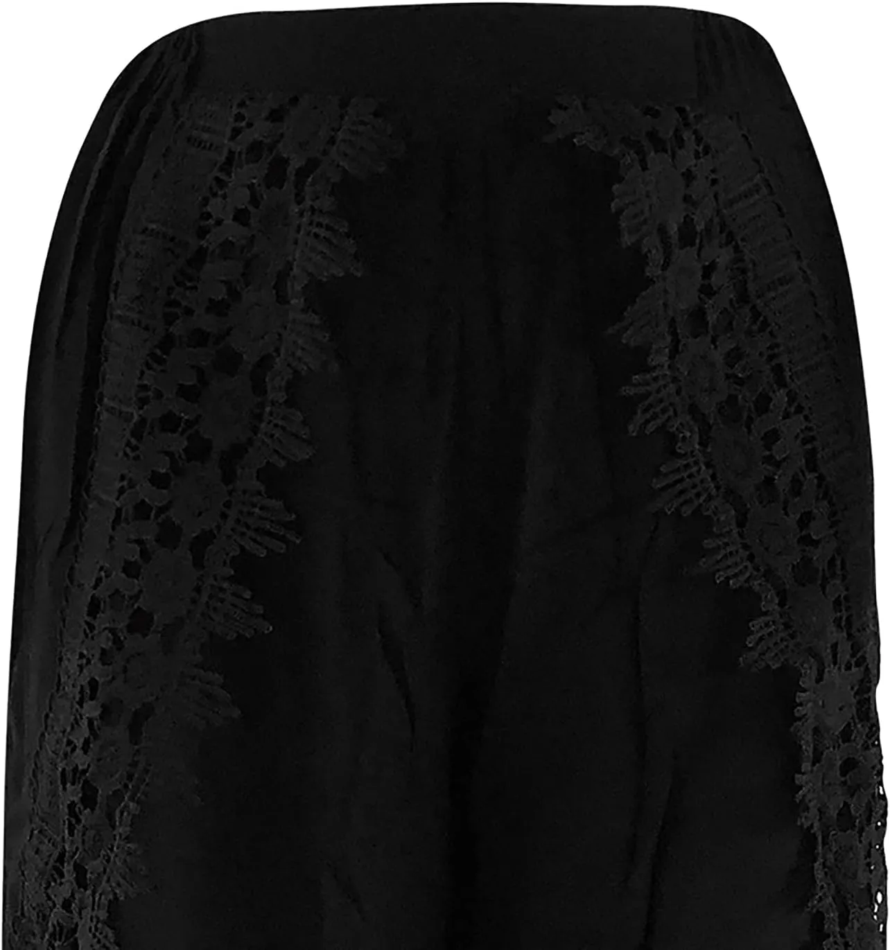 Palazzo Pants Women High Waist Wide Leg Boho Harem Yoga Pants Summer Irregular Lace Hippie Culottes Cropped Trousers