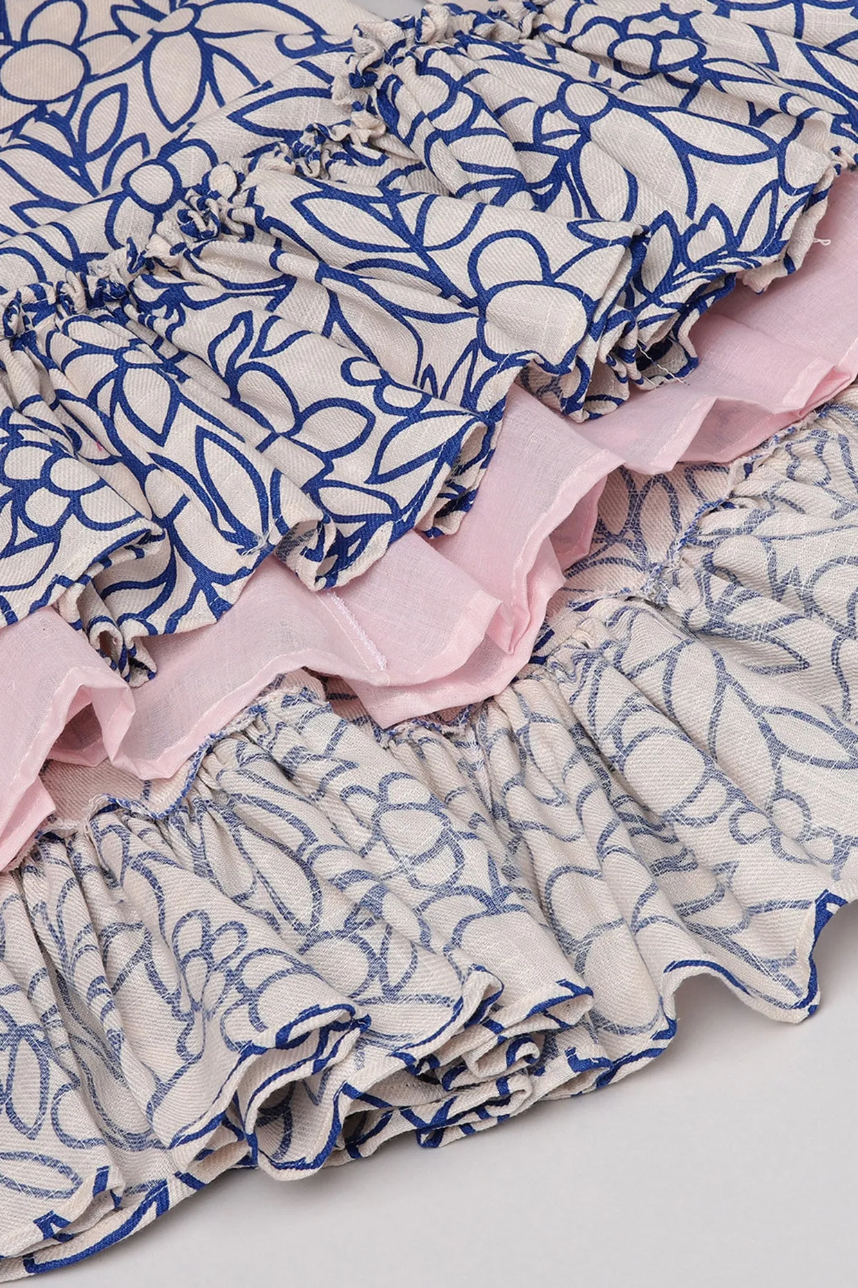 Pink and Blue Floral Dress