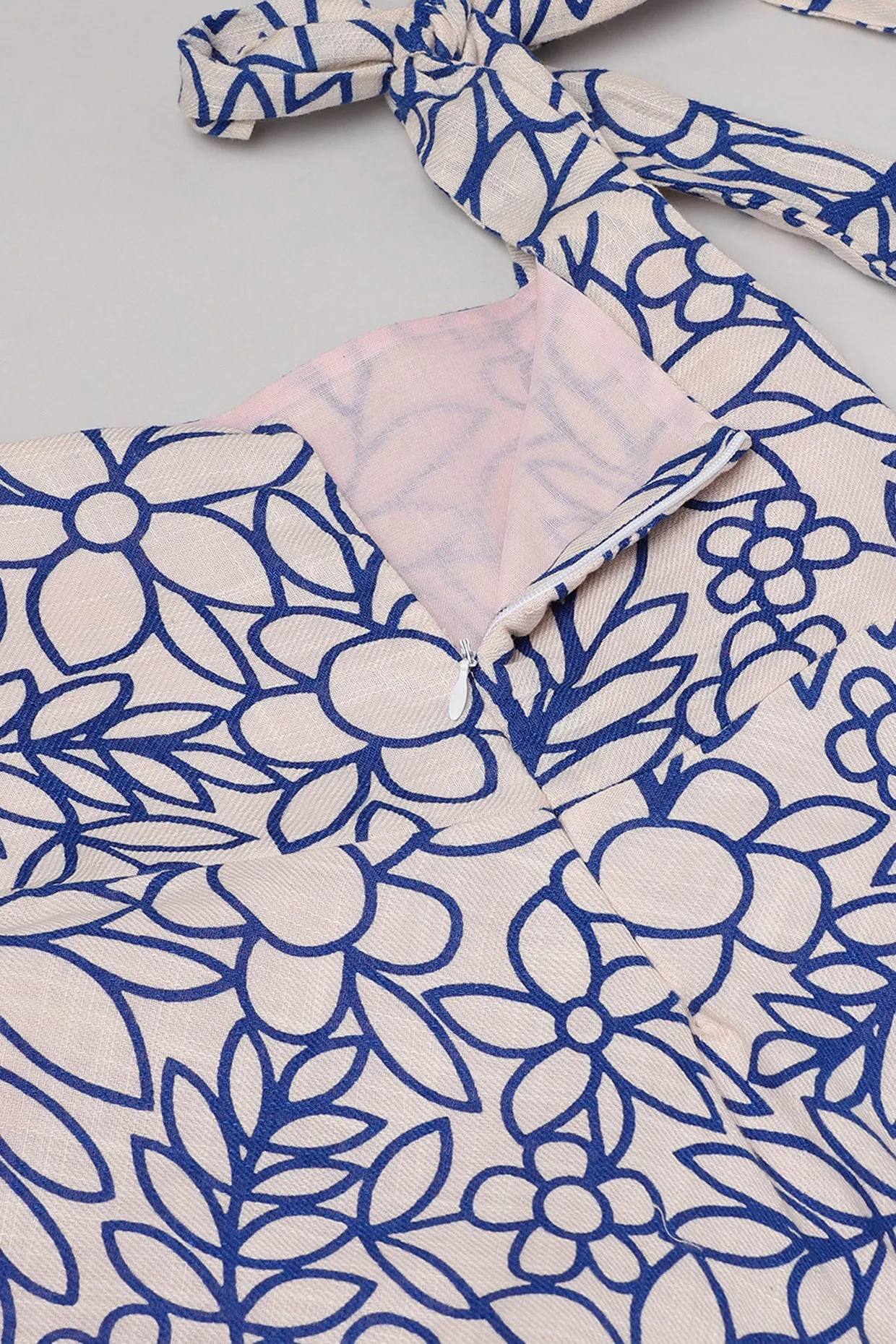 Pink and Blue Floral Dress