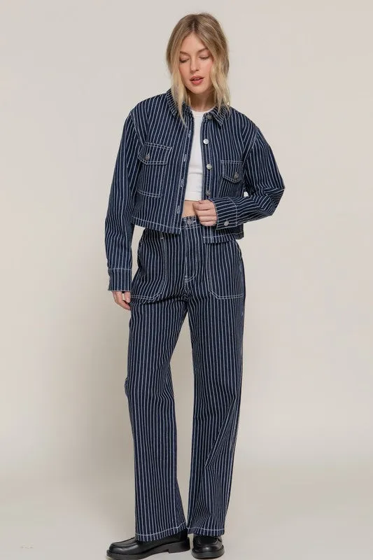 PINSTRIPE PANT WITH BIG POCKETS