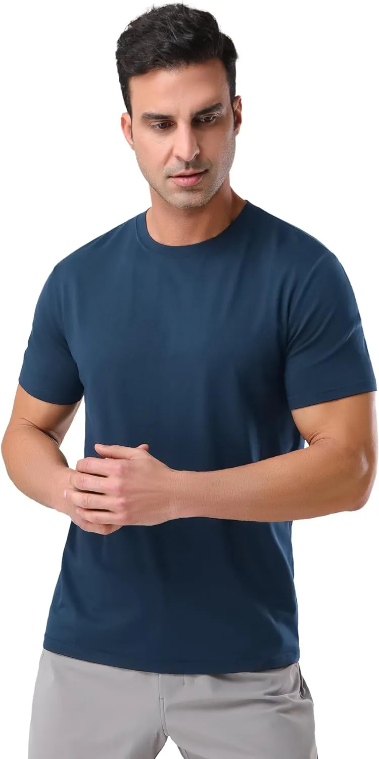 Pioneer Camp Mens Bamboo Viscose T Shirt Ultra Soft Plain Tshirts for Men Cooling Crew Neck Casual Basic Tee Shirt Undershirt