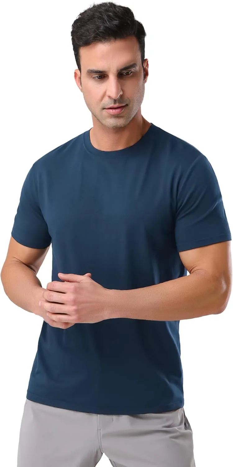Pioneer Camp Mens Bamboo Viscose T Shirt Ultra Soft Plain Tshirts for Men Cooling Crew Neck Casual Basic Tee Shirt Undershirt