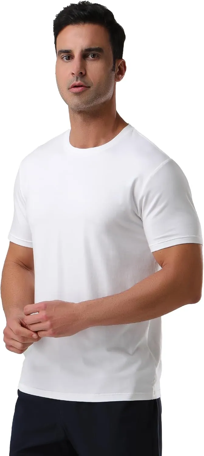 Pioneer Camp Mens Bamboo Viscose T Shirt Ultra Soft Plain Tshirts for Men Cooling Crew Neck Casual Basic Tee Shirt Undershirt