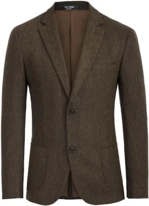 PJ PAUL JONES Mens Tweed Blazer Vintage Wool Blend Blazers Herringbone Two Button Sport Coat