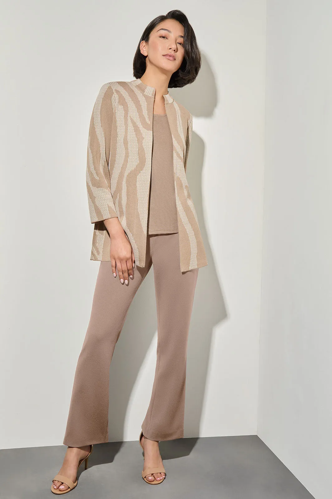 Plus Size Heritage Jacket - Mandarin Collar Jacquard Knit