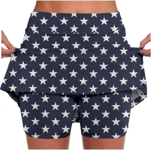 Plus Size Skorts for Women Tummy Control High Waisted Athletic Tennis Golf Skirt with Shorts Pockets Lightweight Biker Shorts