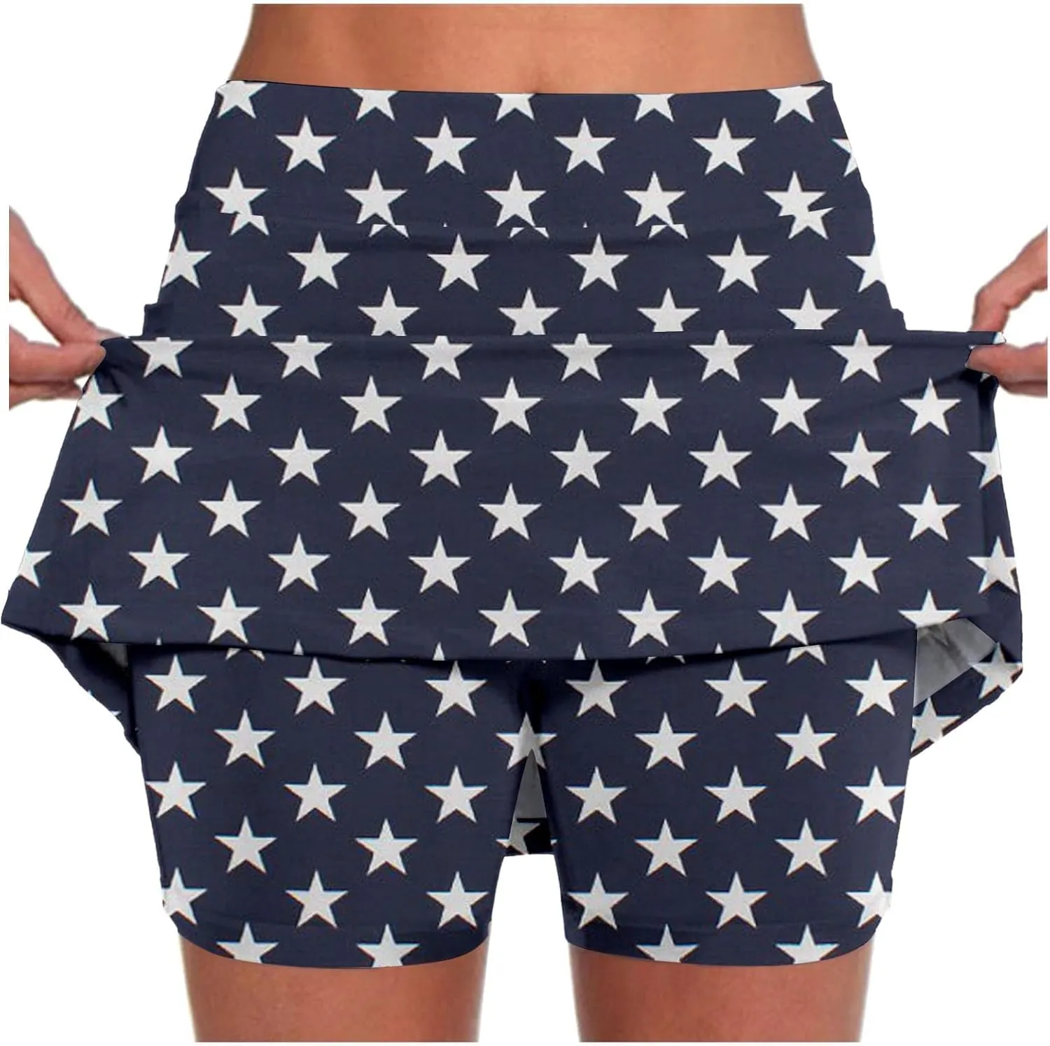 Plus Size Skorts for Women Tummy Control High Waisted Athletic Tennis Golf Skirt with Shorts Pockets Lightweight Biker Shorts