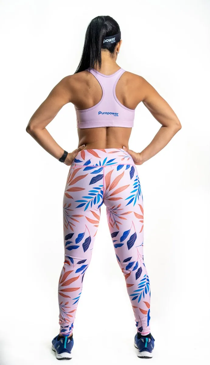 POWER High Waist Leggings Flora Dusty Pink