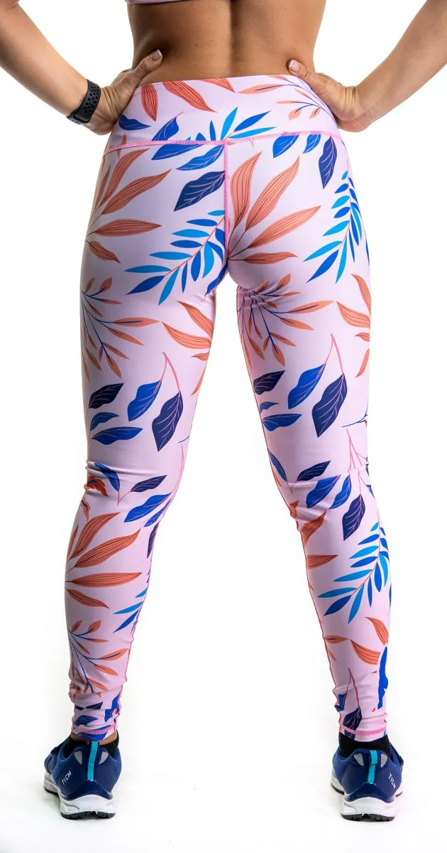 POWER High Waist Leggings Flora Dusty Pink