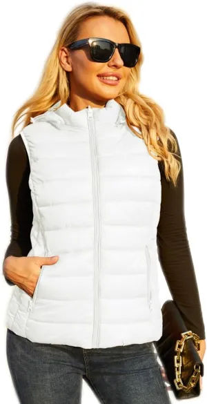 Puffer Vest Women Lightweight Womens Vests Sleeveless Cropped Puffer Vest With Detachable Hood