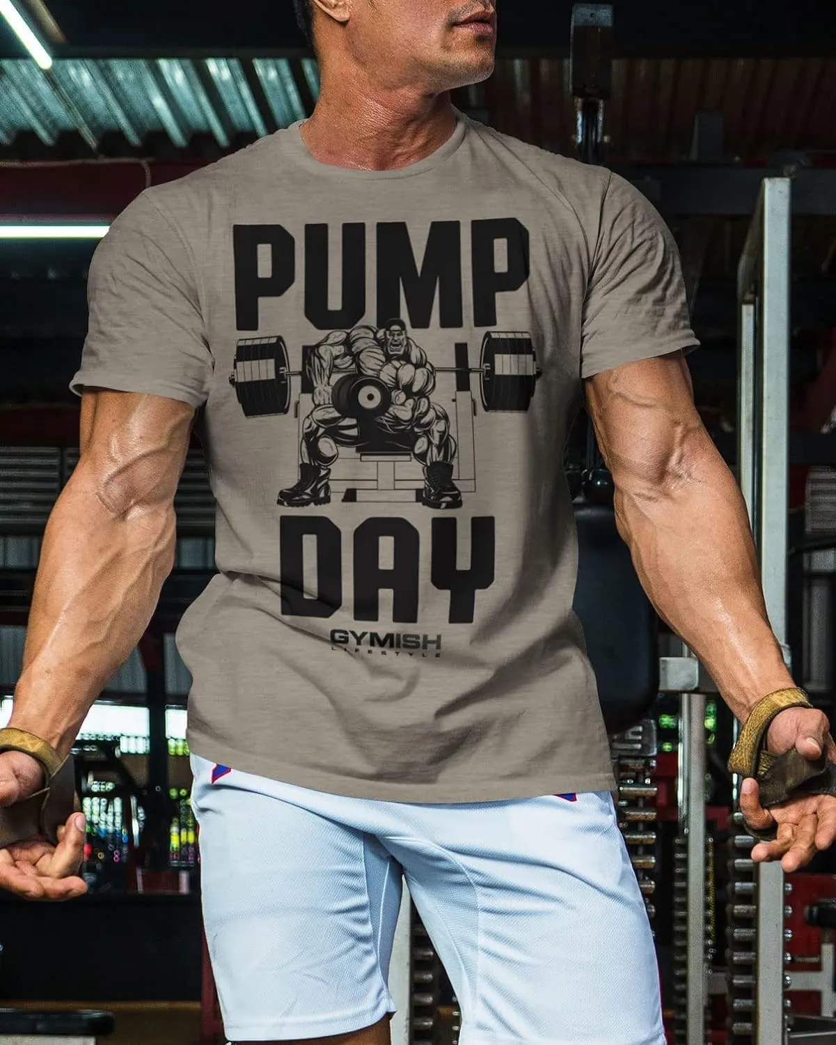Pump Day Gym Workout T-Shirt for Men, Deadlift Lifting Funny Men's Gym Shirts