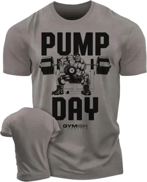 Pump Day Gym Workout T-Shirt for Men, Deadlift Lifting Funny Men's Gym Shirts