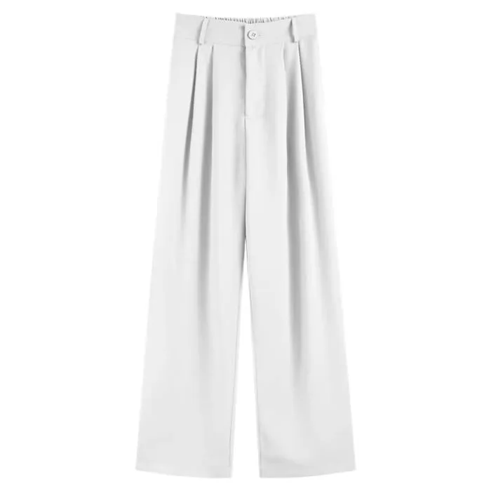 Pure Color Wide Leg Drape Suit Pants