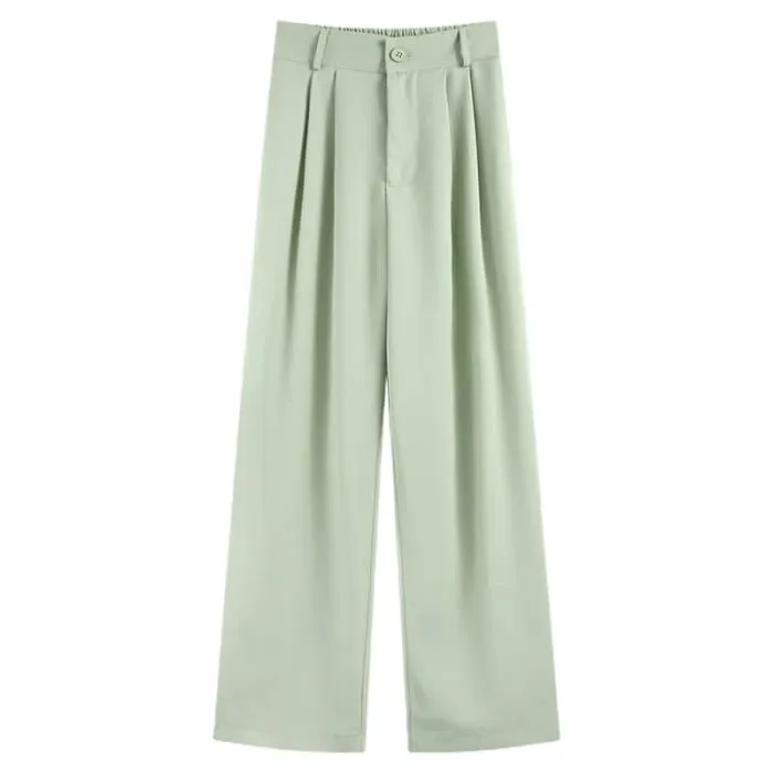 Pure Color Wide Leg Drape Suit Pants