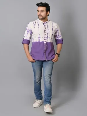 Purple Tie Dye Men Shirt