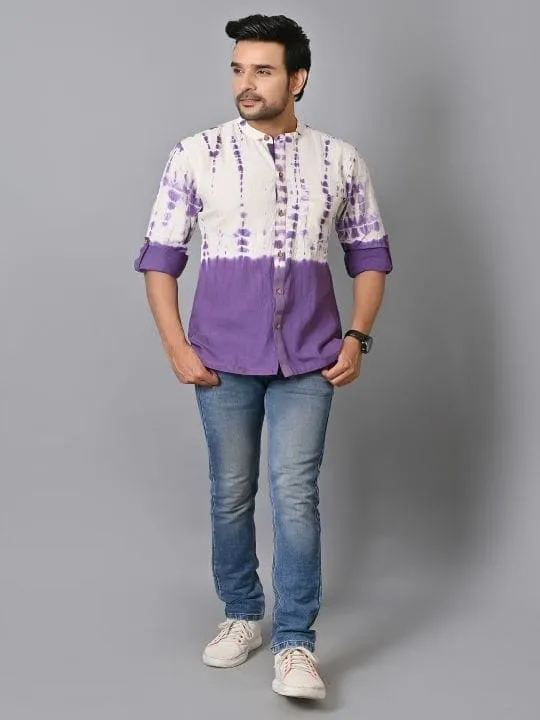 Purple Tie Dye Men Shirt