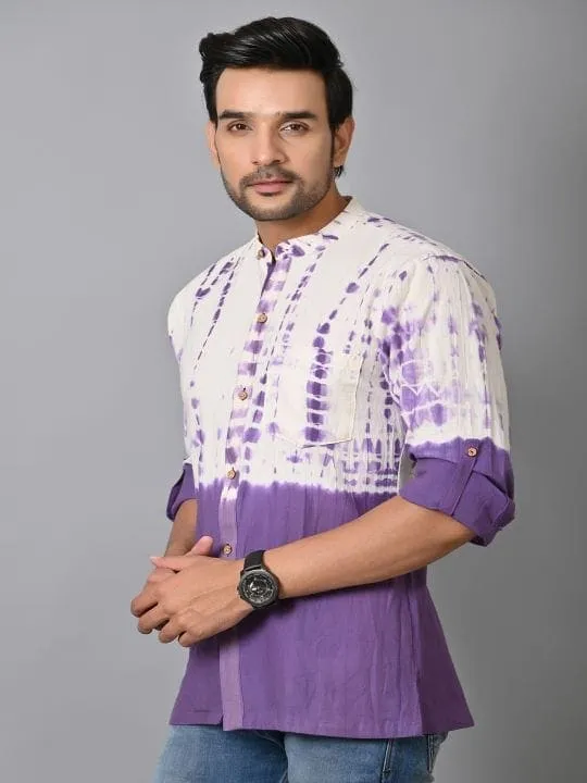 Purple Tie Dye Men Shirt