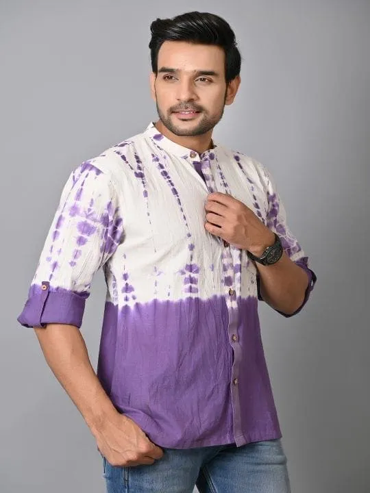 Purple Tie Dye Men Shirt