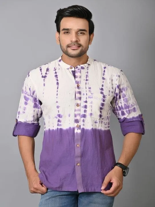 Purple Tie Dye Men Shirt