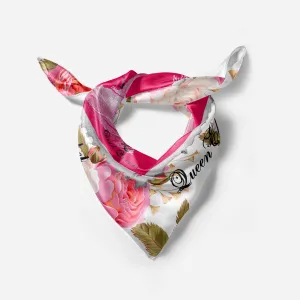 Queen Elizabeth II Lilibet Floral Silk Square Scarf