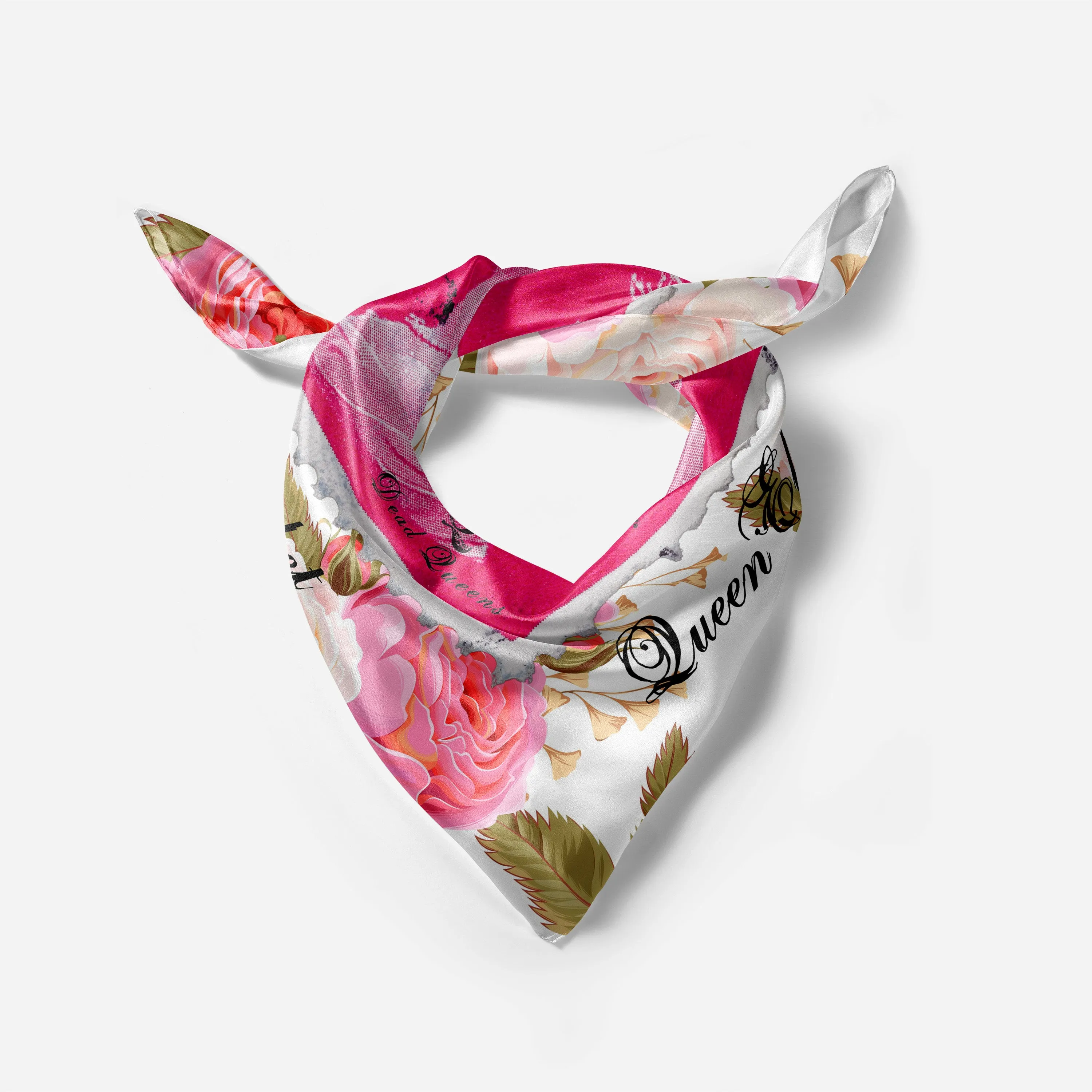 Queen Elizabeth II Lilibet Floral Silk Square Scarf