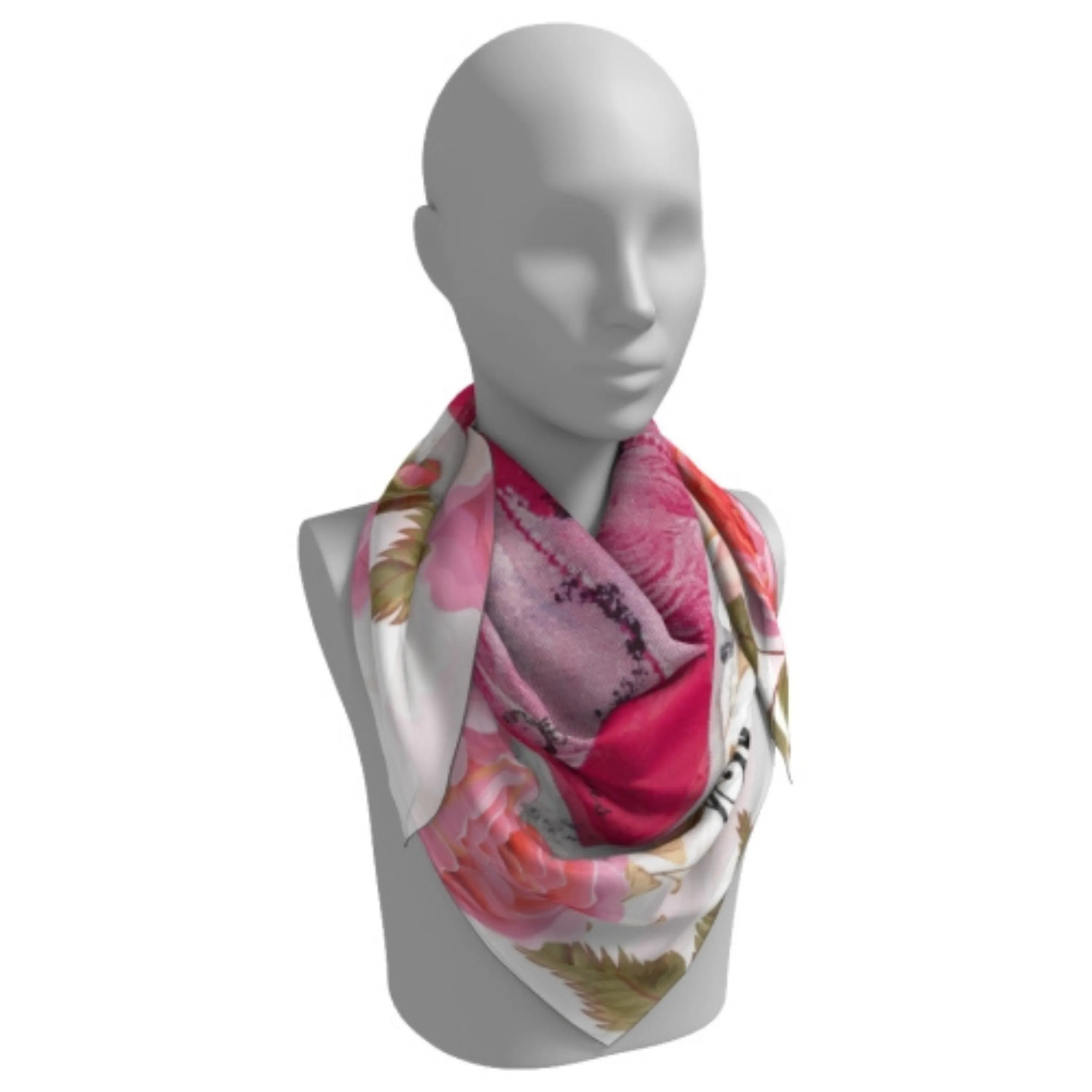 Queen Elizabeth II Lilibet Floral Silk Square Scarf