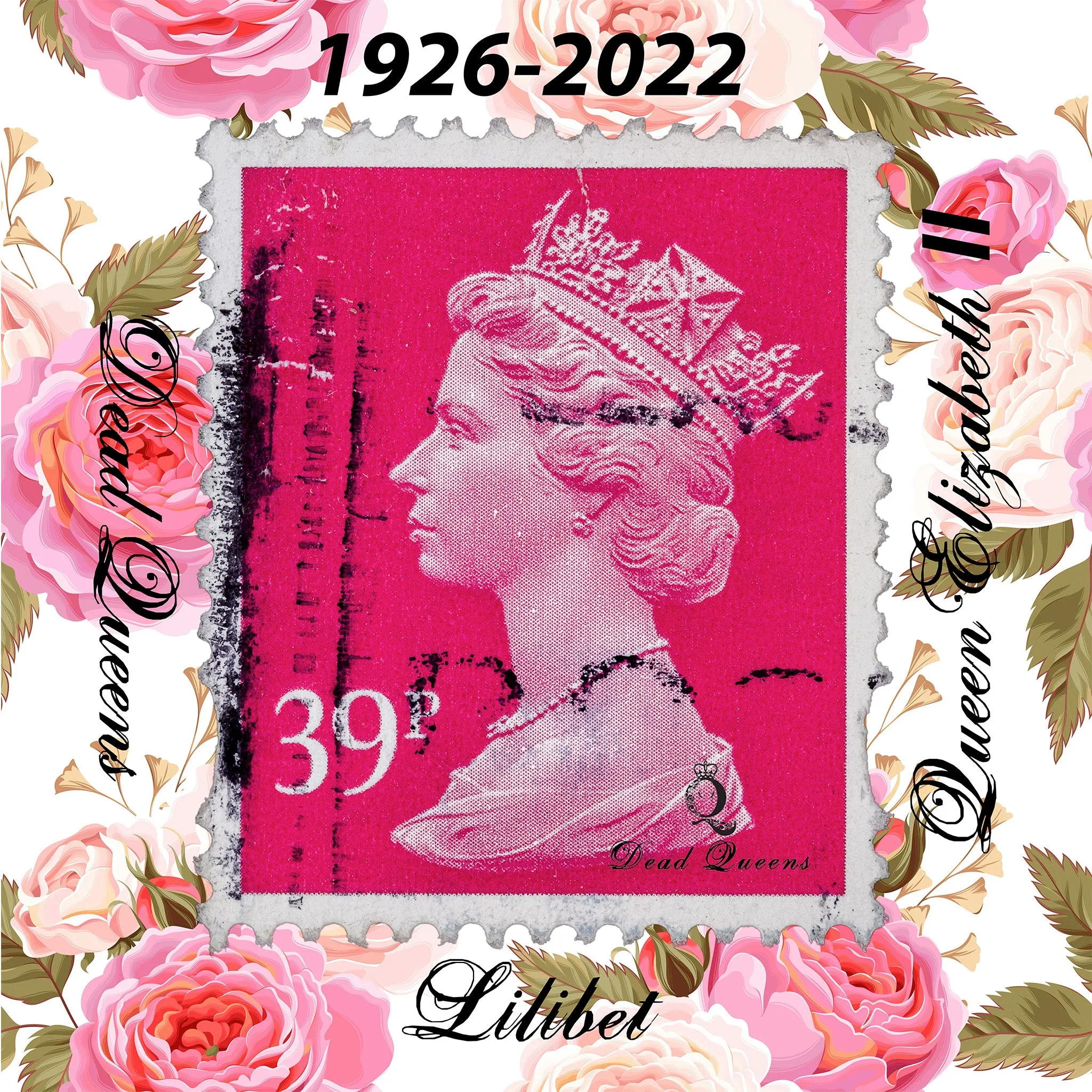 Queen Elizabeth II Lilibet Floral Silk Square Scarf