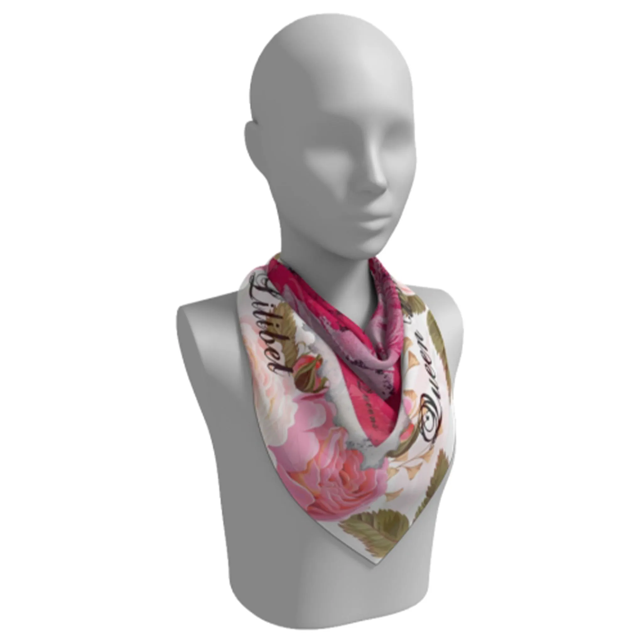 Queen Elizabeth II Lilibet Floral Silk Square Scarf