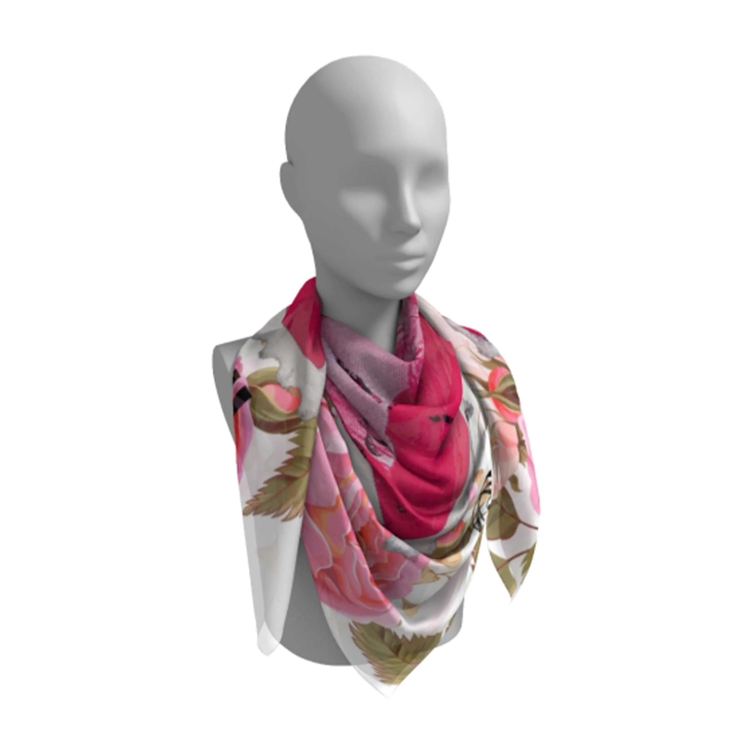 Queen Elizabeth II Lilibet Floral Silk Square Scarf