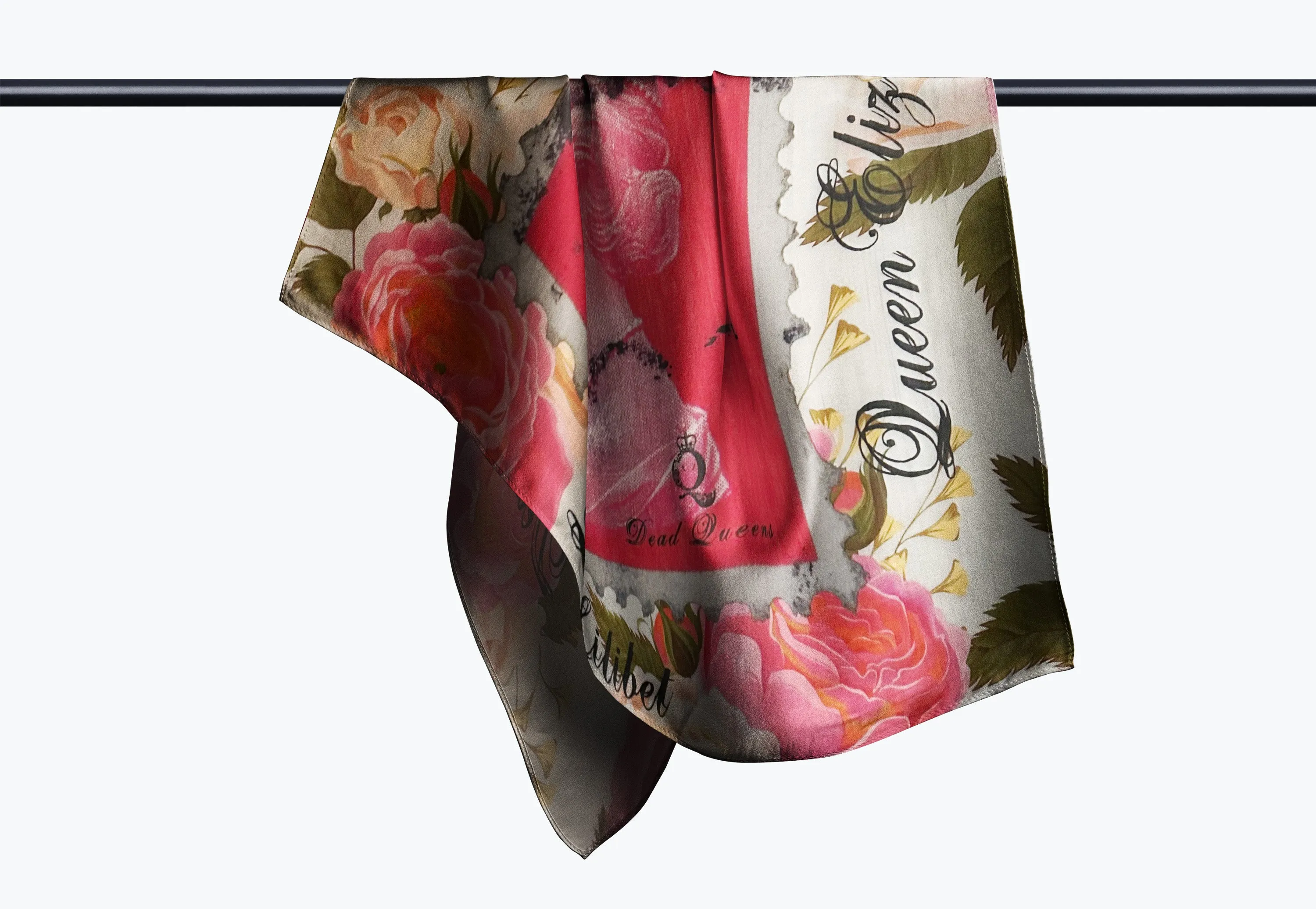 Queen Elizabeth II Lilibet Floral Silk Square Scarf