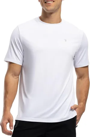 Rdruko Men's Dry Fit Workout Shirts Moisture Wicking Short Sleeve Athletic Running Gym Active T Shirts