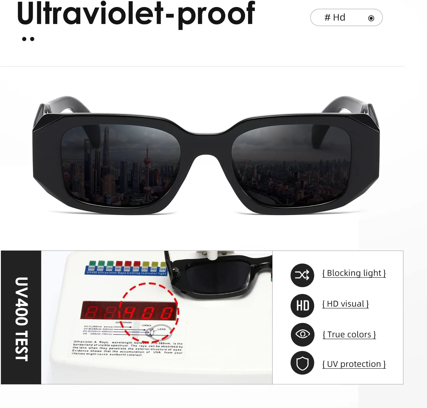 Rectangle Trendy Sunglasses for Women Men Trendy Retro Trendy Sun Glasses 90’s Vintage Square Frame