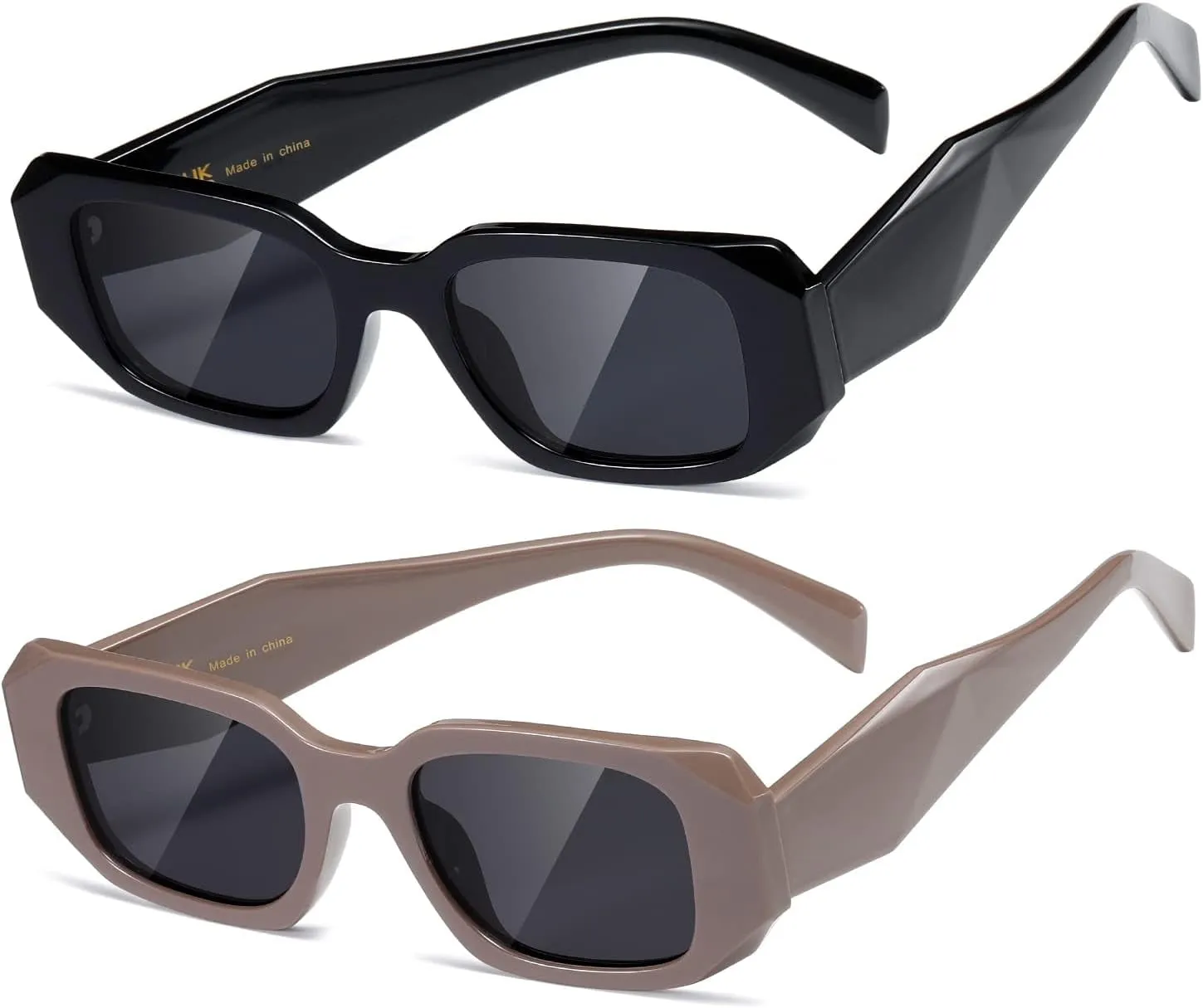 Rectangle Trendy Sunglasses for Women Men Trendy Retro Trendy Sun Glasses 90’s Vintage Square Frame