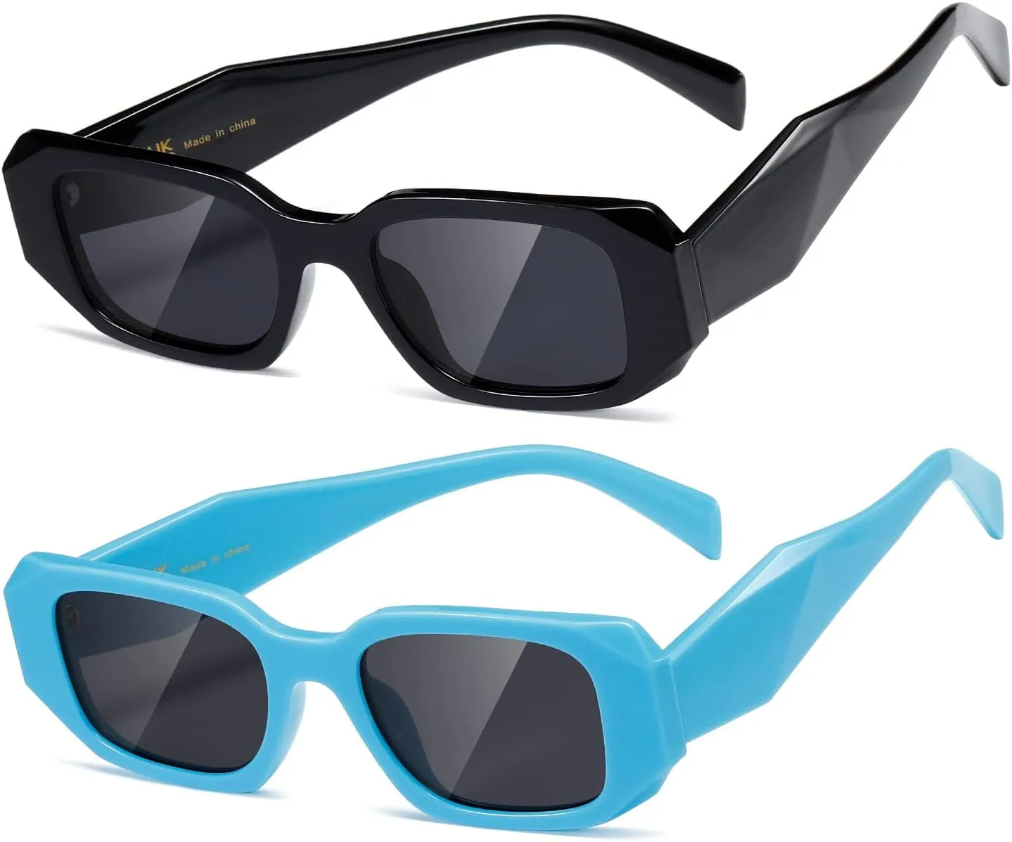 Rectangle Trendy Sunglasses for Women Men Trendy Retro Trendy Sun Glasses 90’s Vintage Square Frame