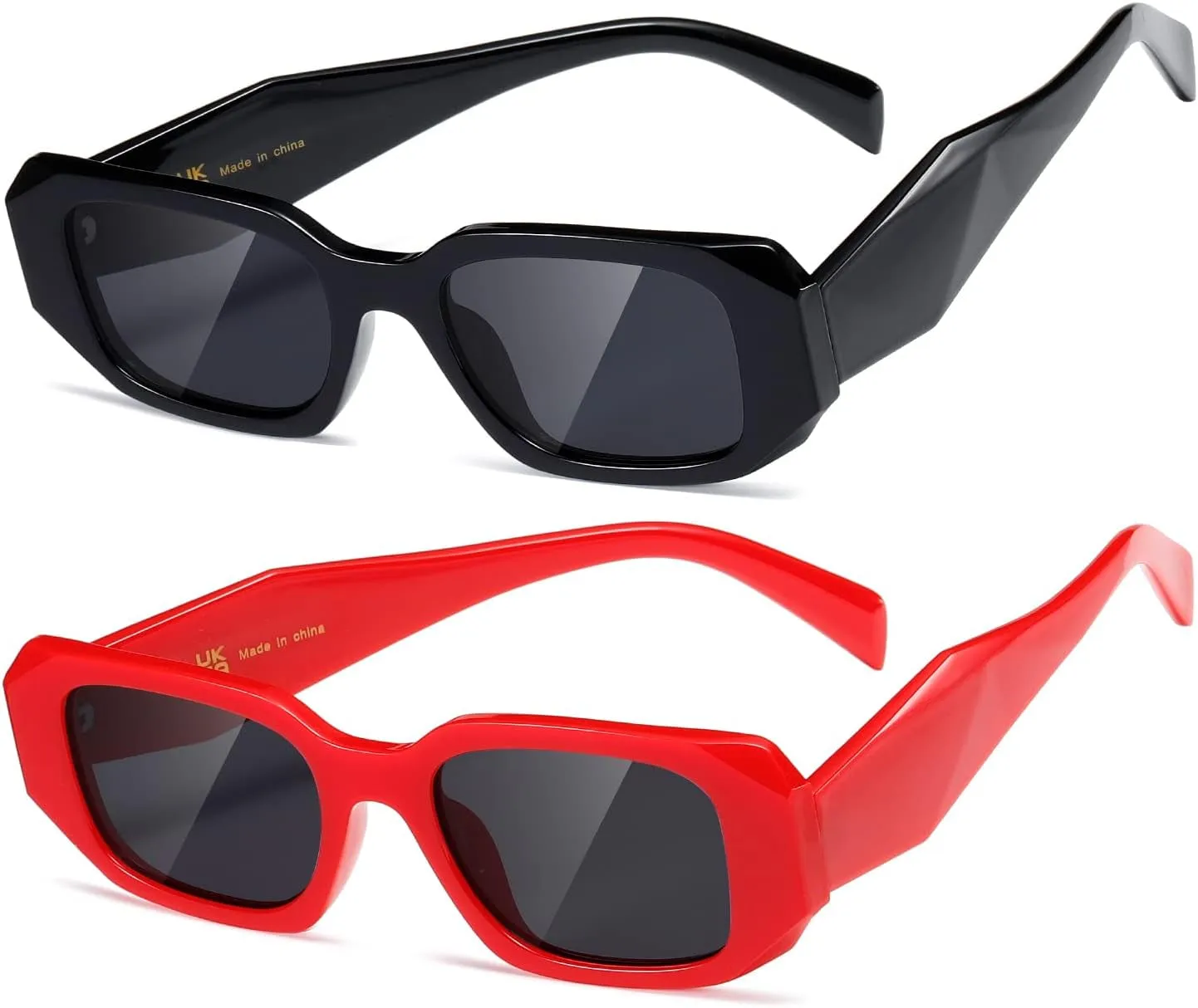 Rectangle Trendy Sunglasses for Women Men Trendy Retro Trendy Sun Glasses 90’s Vintage Square Frame