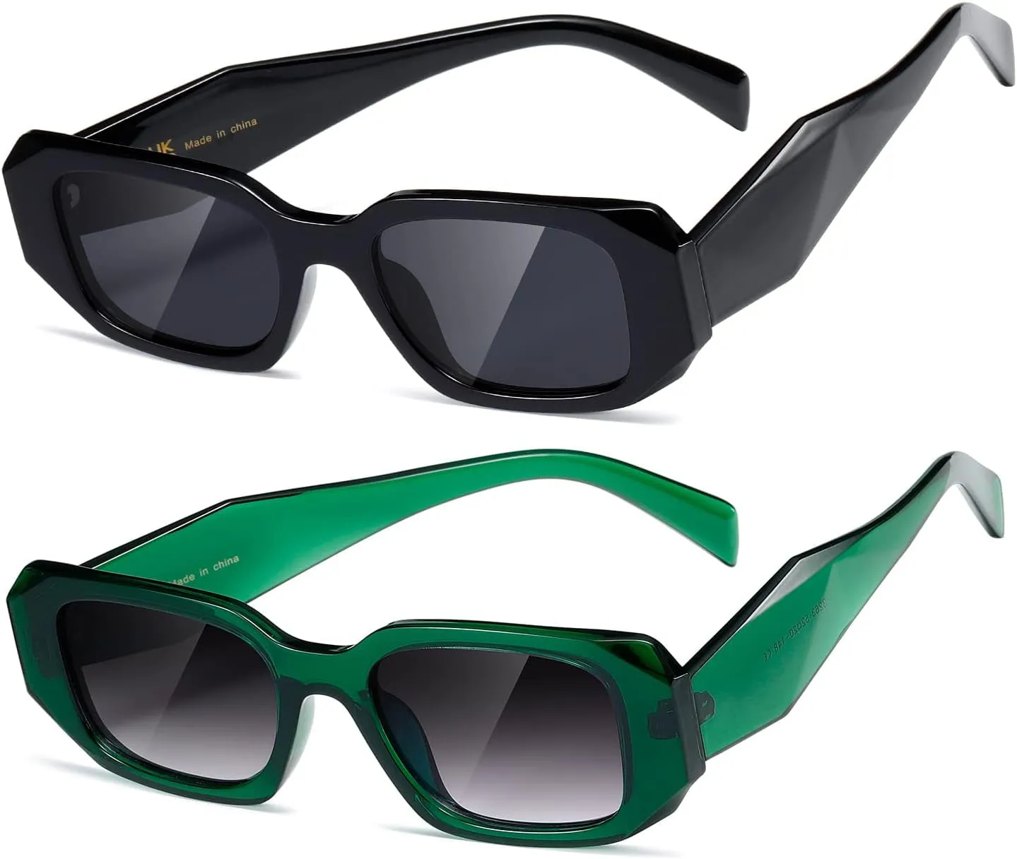 Rectangle Trendy Sunglasses for Women Men Trendy Retro Trendy Sun Glasses 90’s Vintage Square Frame