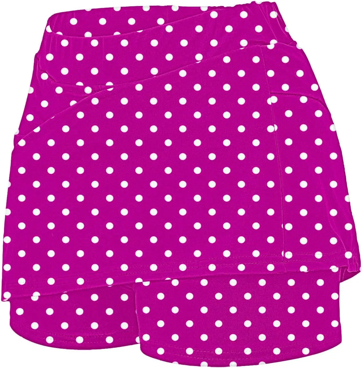 Red Polka Dot Skirt Elastic Yoga Culottes for Women Polka Dot Tiered High Wasited Skirts Tennis Shorts with Pockets