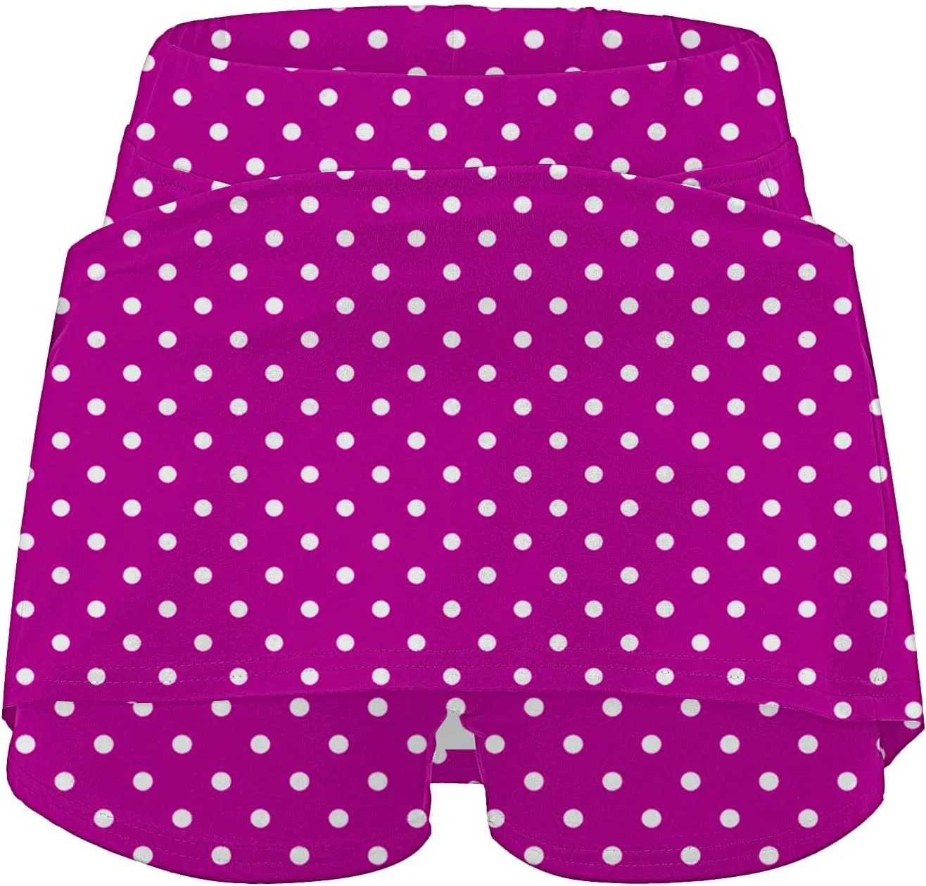 Red Polka Dot Skirt Elastic Yoga Culottes for Women Polka Dot Tiered High Wasited Skirts Tennis Shorts with Pockets