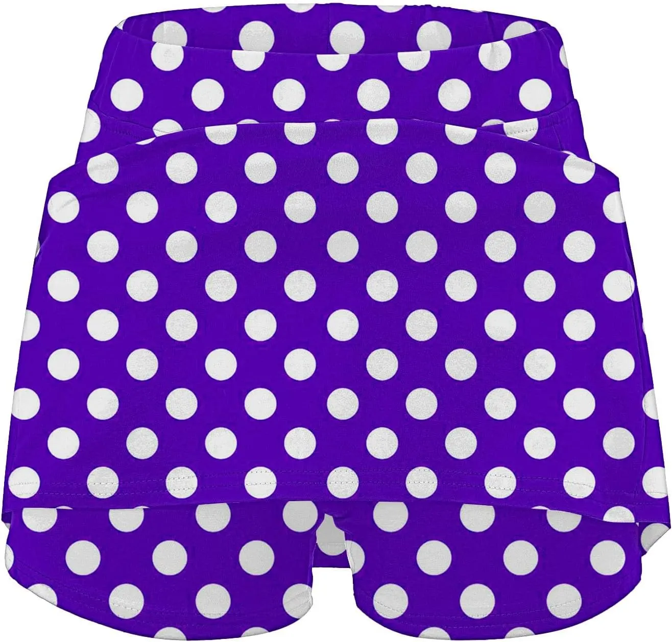 Red Polka Dot Skirt Elastic Yoga Culottes for Women Polka Dot Tiered High Wasited Skirts Tennis Shorts with Pockets