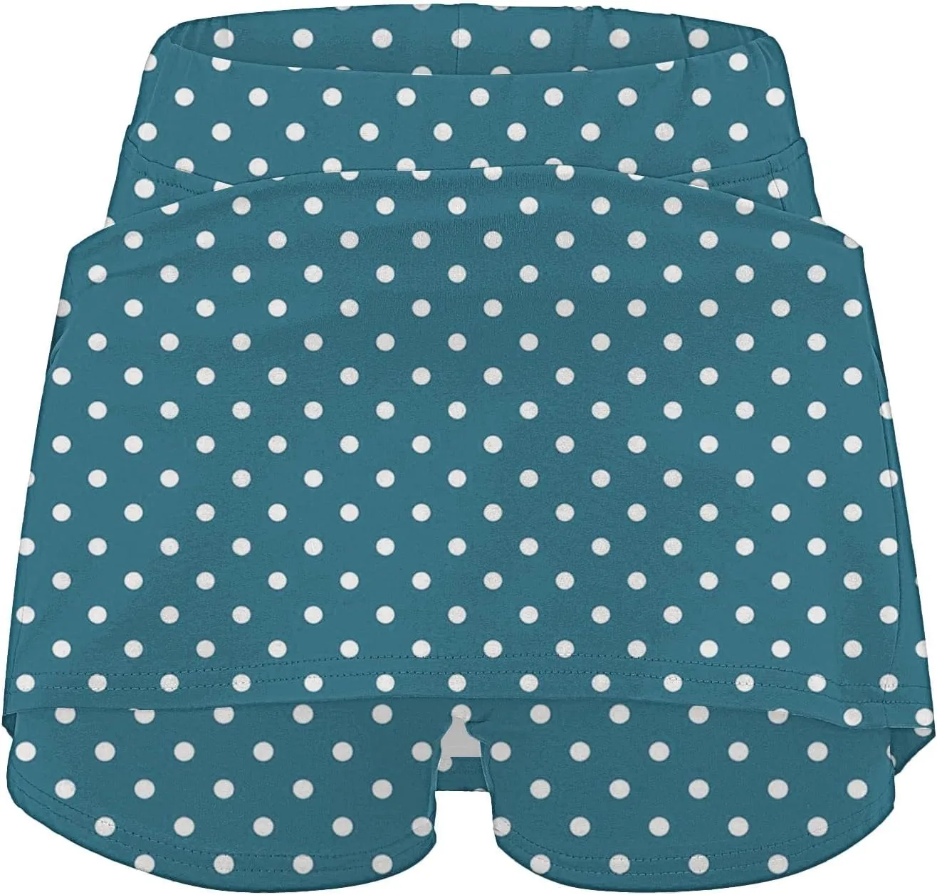 Red Polka Dot Skirt Elastic Yoga Culottes for Women Polka Dot Tiered High Wasited Skirts Tennis Shorts with Pockets