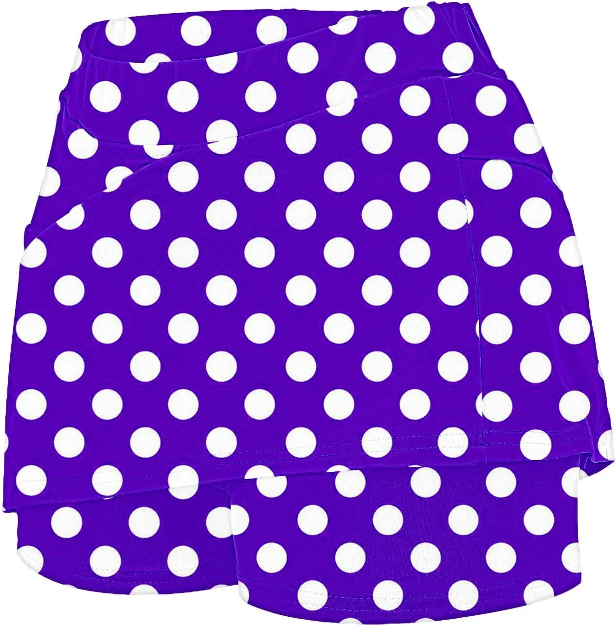 Red Polka Dot Skirt Elastic Yoga Culottes for Women Polka Dot Tiered High Wasited Skirts Tennis Shorts with Pockets