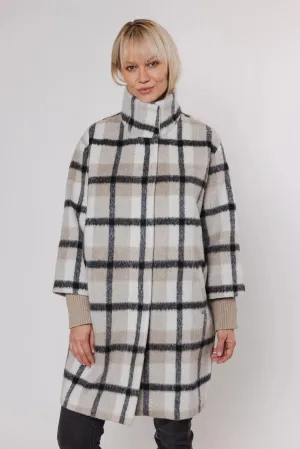 Rino & Pelle Coat - Deva Checked Midi - Sand
