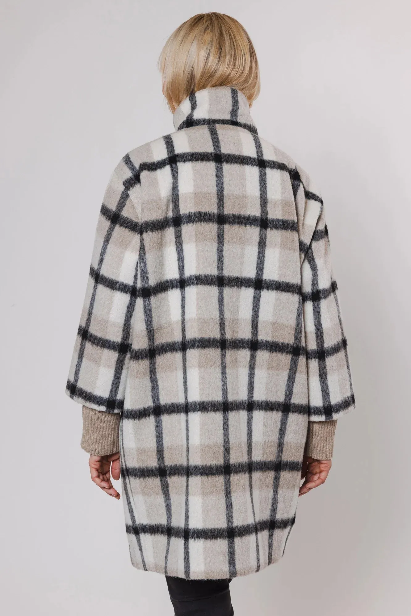 Rino & Pelle Coat - Deva Checked Midi - Sand