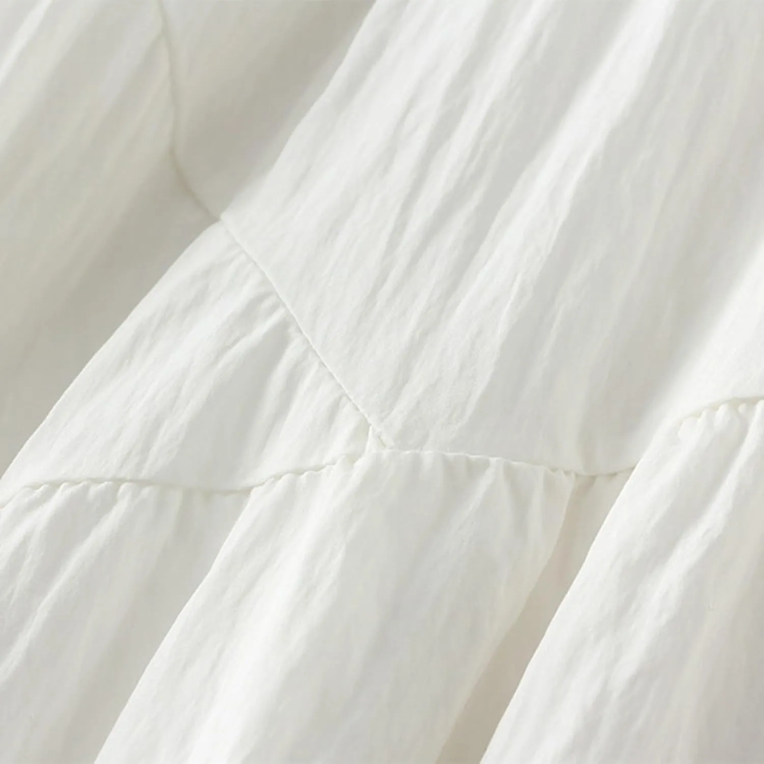 Ruffle Midi Skirts for Women Elastic Waist Pleated Swing Skirt Trendy Business Solid Color Casual A-Line Skirts