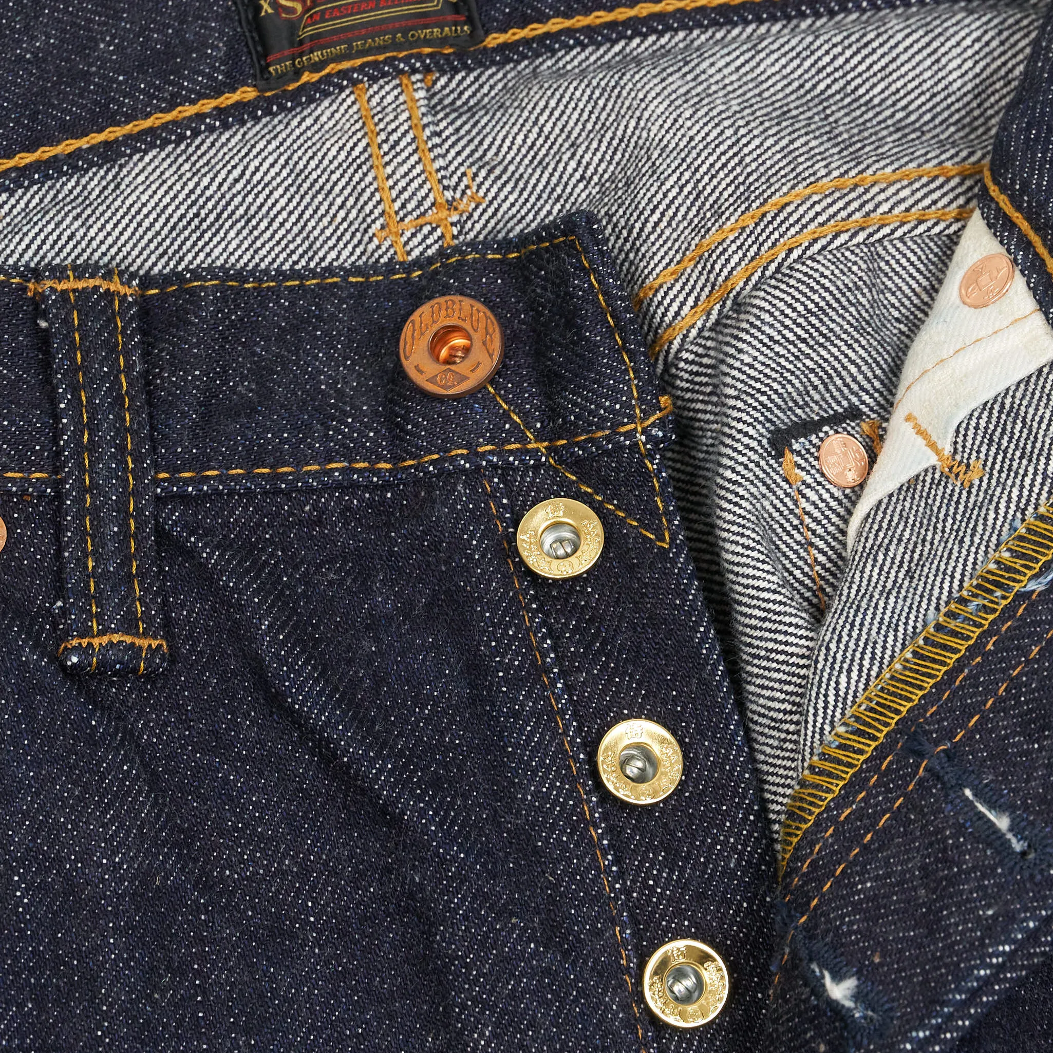 Samurai x Oldblue 21 oz Slim Straight «Wild West Tale from The East» Denim