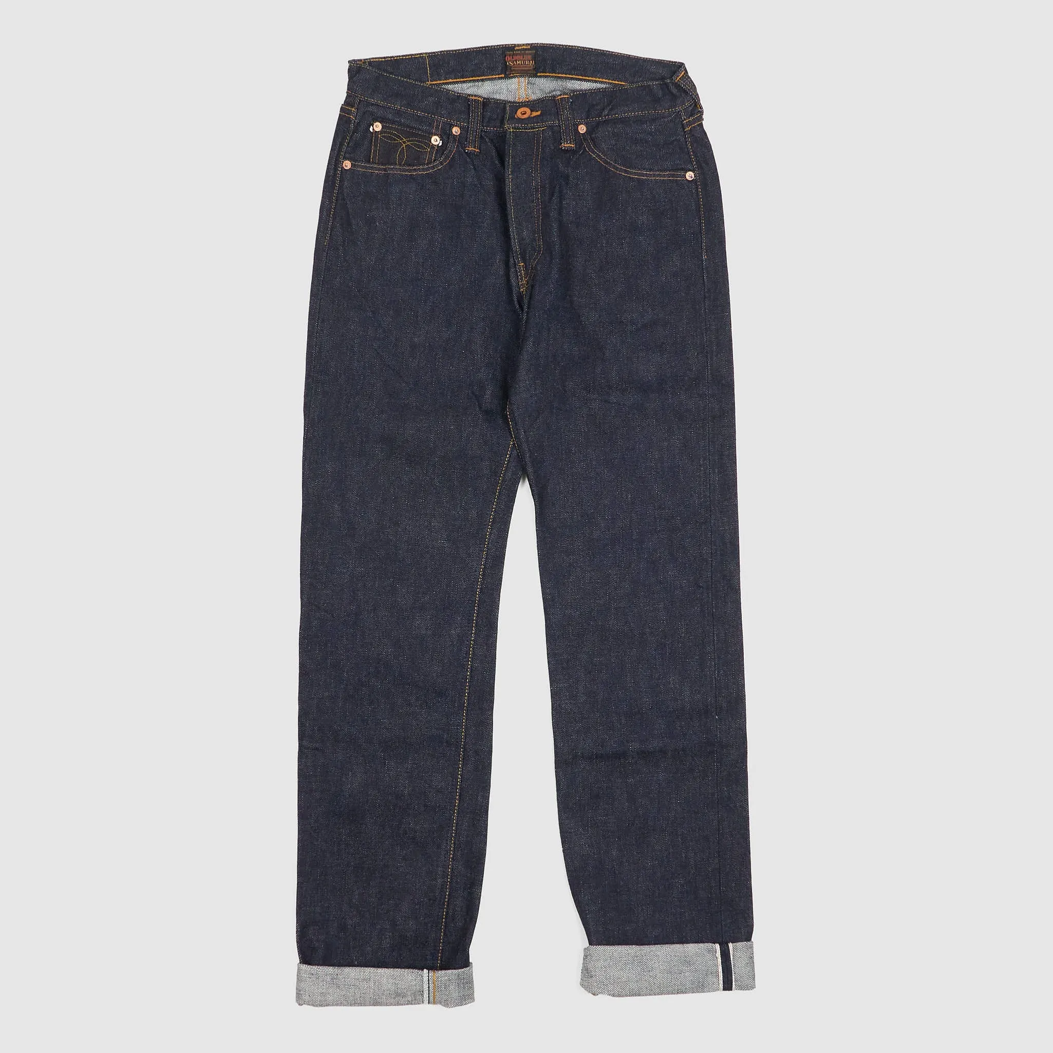 Samurai x Oldblue 21 oz Slim Straight «Wild West Tale from The East» Denim