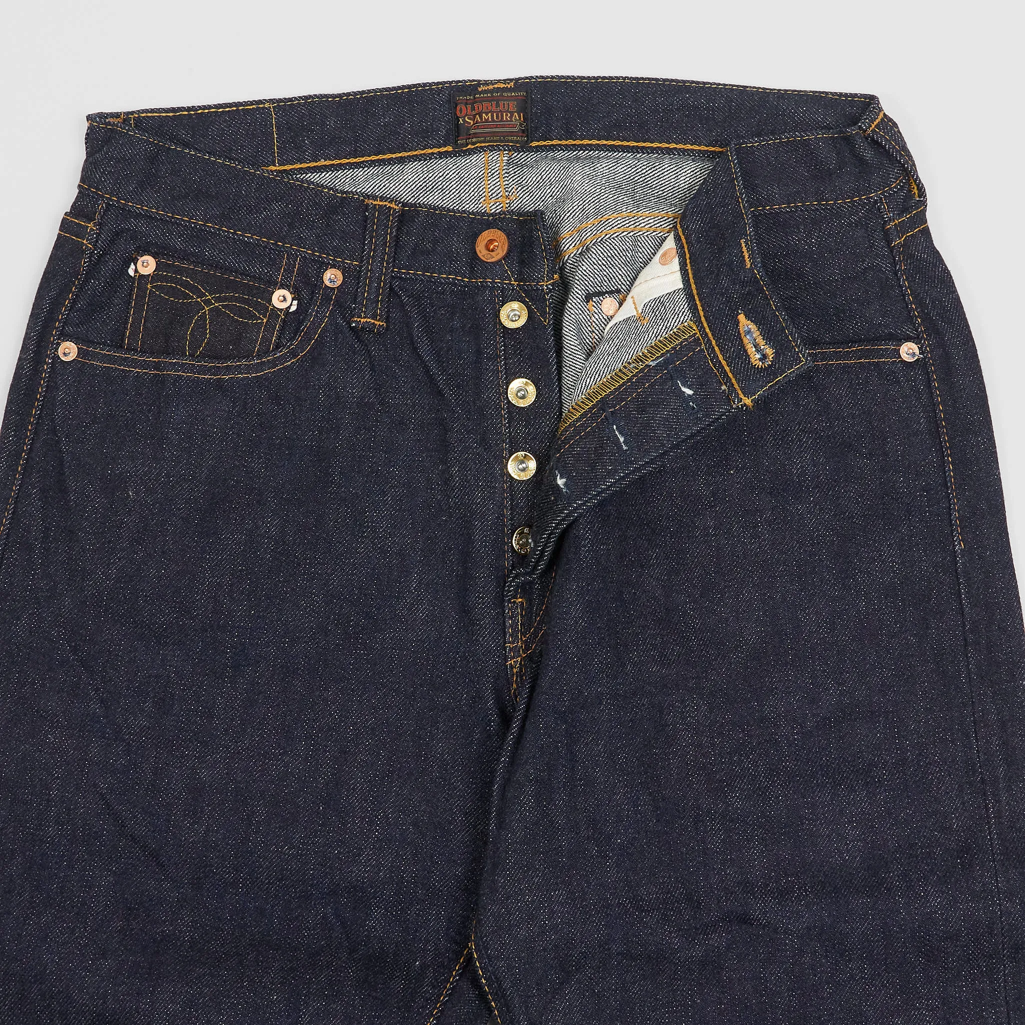 Samurai x Oldblue 21 oz Slim Straight «Wild West Tale from The East» Denim