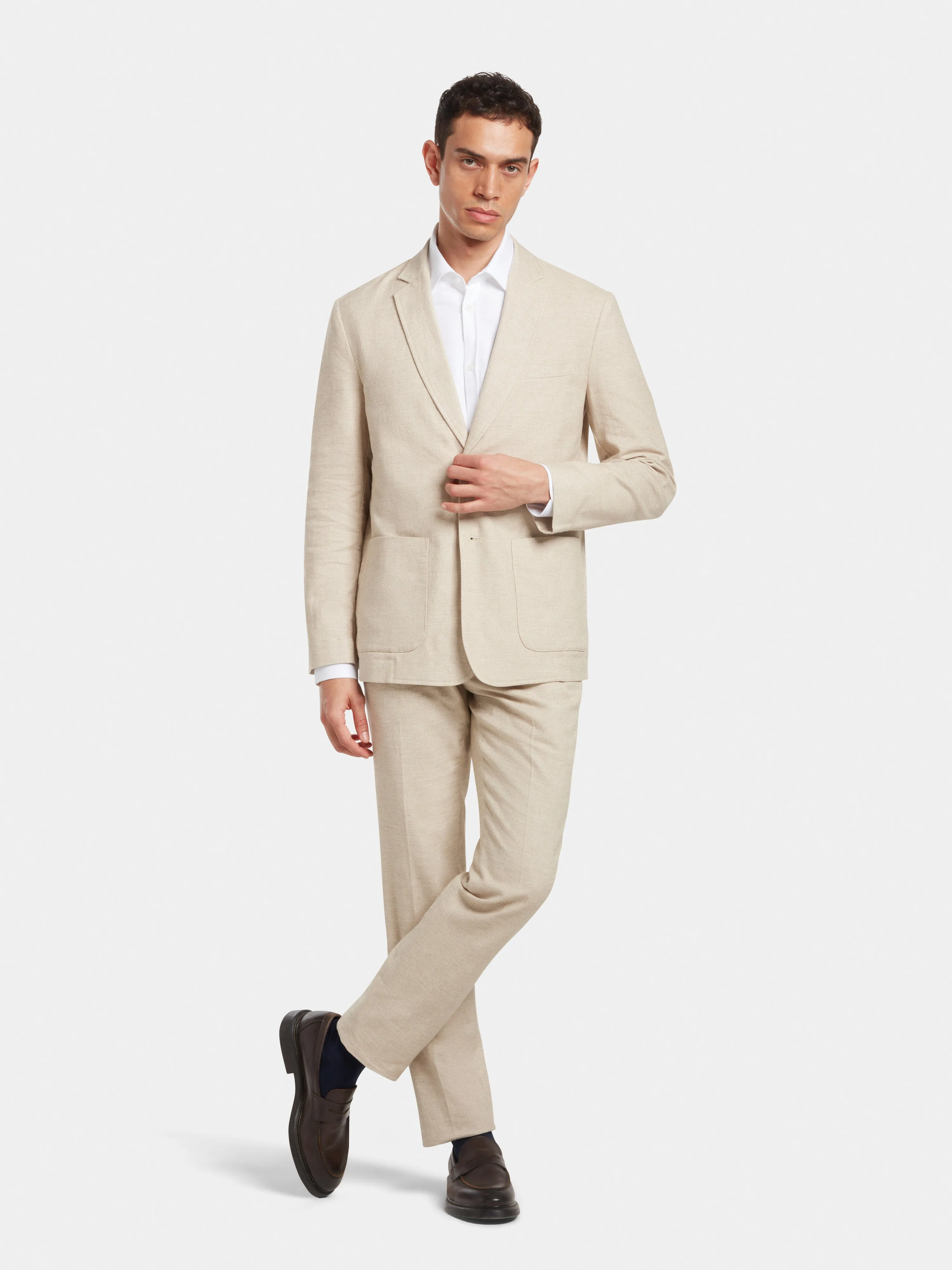Sand Cotton Linen Blazer