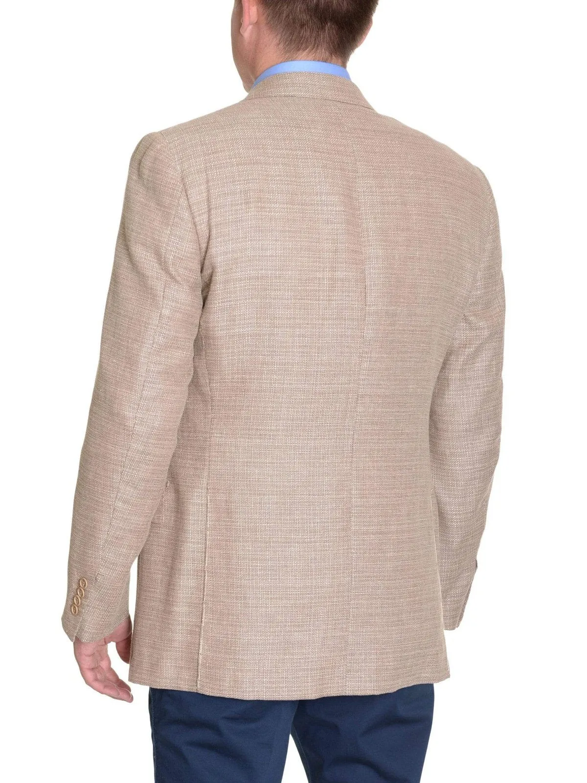 Sartoria Partenopea 40R 50 Brown Tan Wool Linen Silk Men's Blazer Sportcoat